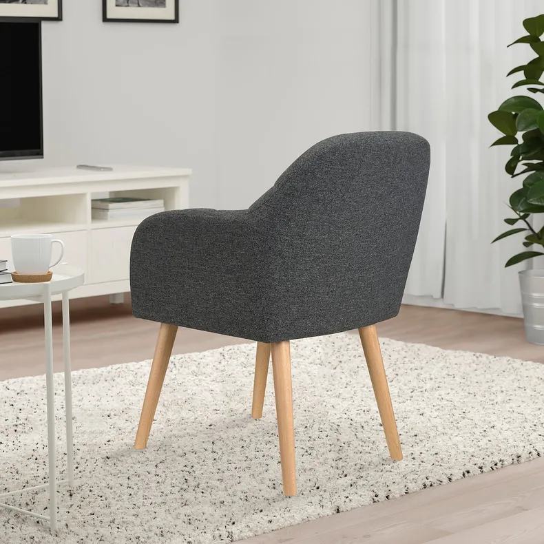 IKEA BÄSTDAL БЭСТДАЛЬ, кресло, Окрашенный в средне-серый цвет 705.064.40 фото №4