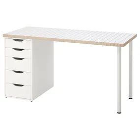 IKEA LAGKAPTEN ЛАГКАПТЕН / ALEX АЛЕКС, письмовий стіл, білий антрацит/білий, 140x60 см 795.084.30 фото