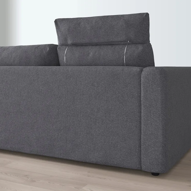 IKEA VIMLE ВІМЛЕ, 3-місний диван із кушеткою, з підголовником / Gunnared середньо-сірий 593.991.06 фото №7