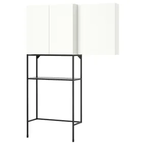 IKEA ENHET ЕНХЕТ, шафа, антрацит/білий, 140x32x204 см 995.480.72 фото