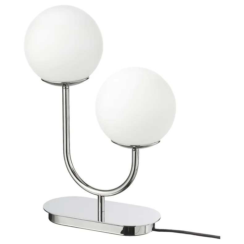IKEA SIMRISHAMN СИМРИСХАМН, лампа настольная, хром / опаловое белое стекло, 42 см 004.376.76 фото №1