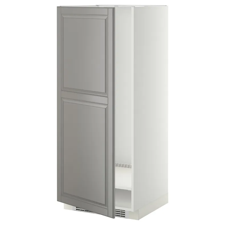 IKEA METOD МЕТОД, высок шкаф д холодильн / мороз, белый / бодбинский серый, 60x60x140 см 899.256.77 фото №1
