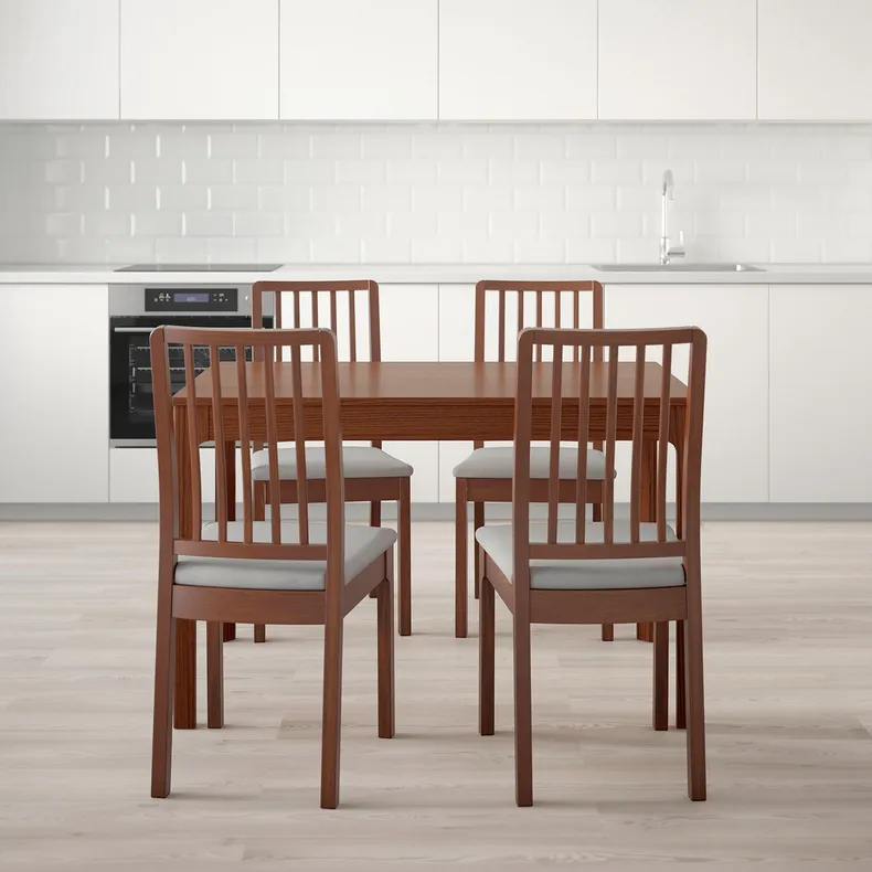 IKEA EKEDALEN ЭКЕДАЛЕН / EKEDALEN ЭКЕДАЛЕН, стол и 4 стула, коричневый / светло-серый, 120 / 180 см 292.214.35 фото №2