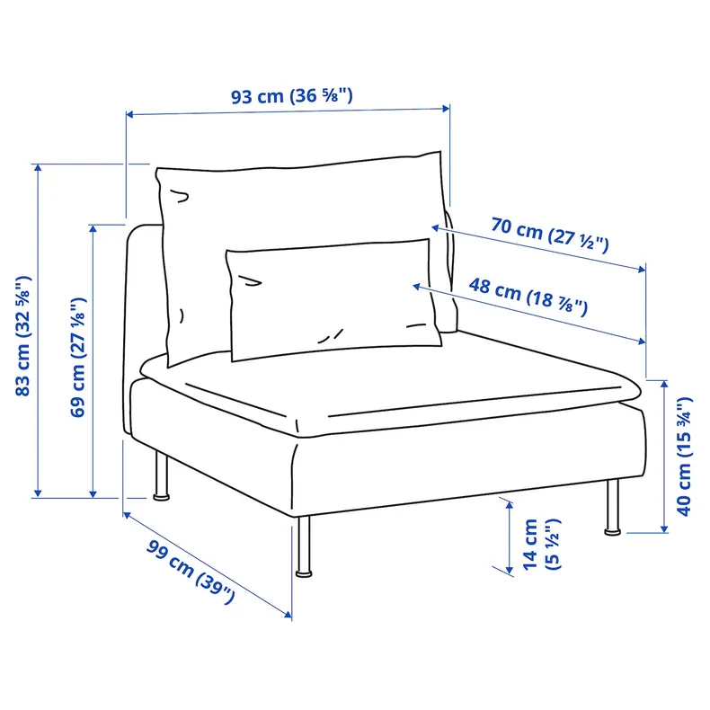 IKEA SÖDERHAMN СОДЕРХЭМН, 1-местная секция, Бежевый с пушком 595.279.86 фото №6