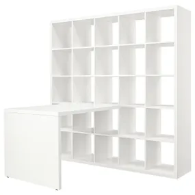 IKEA KALLAX КАЛЛАКС, письмовий стіл, комбінація, білий, 182x154x182 см 595.135.69 фото