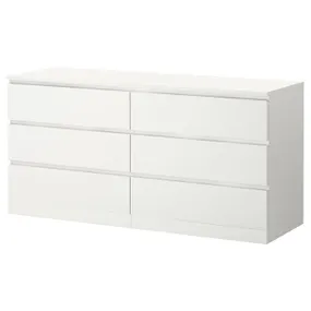 IKEA MALM МАЛЬМ, комод с 6 ящиками, белый, 160x78 см 604.035.84 фото