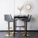 Барный стул бархатный MEBEL ELITE ARCOS Velvet, серый / золотой фото thumb №2