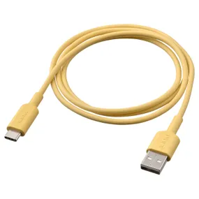 IKEA SITTBRUNN СИТТБРУНН, кабель USB-A–USB-C, бледно-жёлтый, 1 m 805.394.83 фото