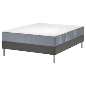 IKEA LYNGÖR ЛЮНГЕР, диван-ліжко, Vågstranda середня твердість/світло-блакитний темно-сірий, 180x200 см 595.537.58 фото