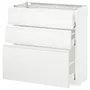 IKEA METOD МЕТОД / MAXIMERA МАКСІМЕРА, підлогова шафа з 3 шухлядами, білий / Voxtorp матовий білий, 80x37 см 191.128.37 фото