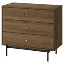 IKEA RÅDMANSÖ, Комод, 3 выдвижных ящика, коричневый орех, 90x48x81 см 205.936.04 фото thumb №2