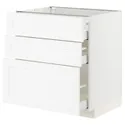 IKEA METOD МЕТОД / MAXIMERA МАКСИМЕРА, напольный шкаф с 3 ящиками, белый Энкёпинг / белая имитация дерева, 80x60 см 294.734.28 фото thumb №1