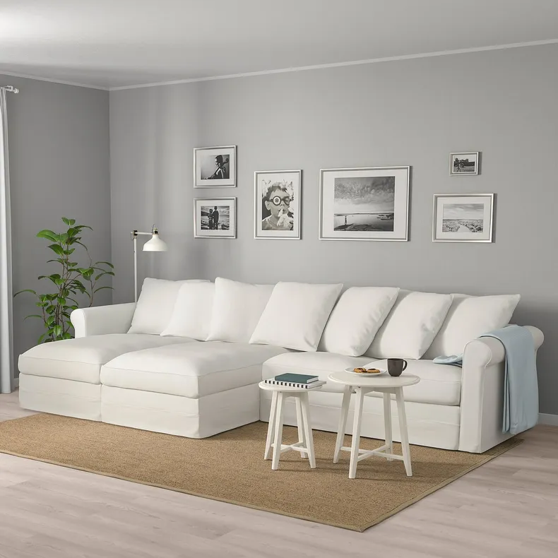 IKEA GRÖNLID ГРЕНЛІД, 4-місний диван із кушетками, ІНСЕРОС білий 494.071.40 фото №6