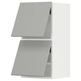 IKEA METOD МЕТОД, навесной шкаф / 2 дверцы, горизонтал, белый / светло-серый, 40x80 см 695.390.07 фото