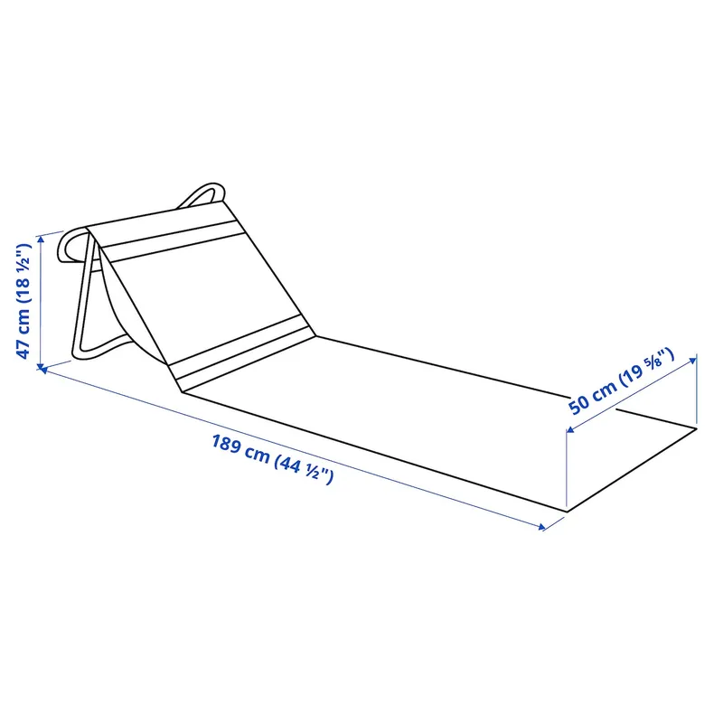 IKEA STRANDÖN, шезлонг, синій/білий 205.911.10 фото №6