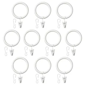 IKEA SYRLIG СІРЛІГ, кільце для штори із затиск і гачком, білий, 38 мм 502.172.38 фото