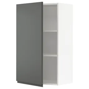 IKEA METOD МЕТОД, шафа навісна із полицями, білий / Voxtorp темно-сірий, 60x100 см 294.684.55 фото