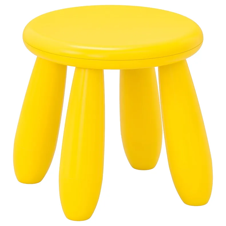 IKEA MAMMUT МАММУТ, табурет детский, внутренний / наружный / желтый 203.823.24 фото №1