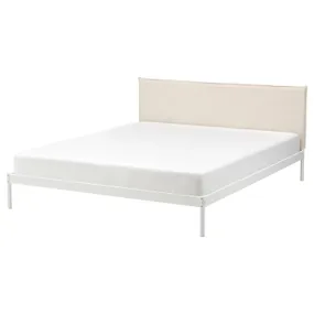 IKEA KLEPPSTAD КЛЕППСТАД, каркас ліжка, білий/ВІССЛЕ бежевий, 140x200 см 004.926.77 фото