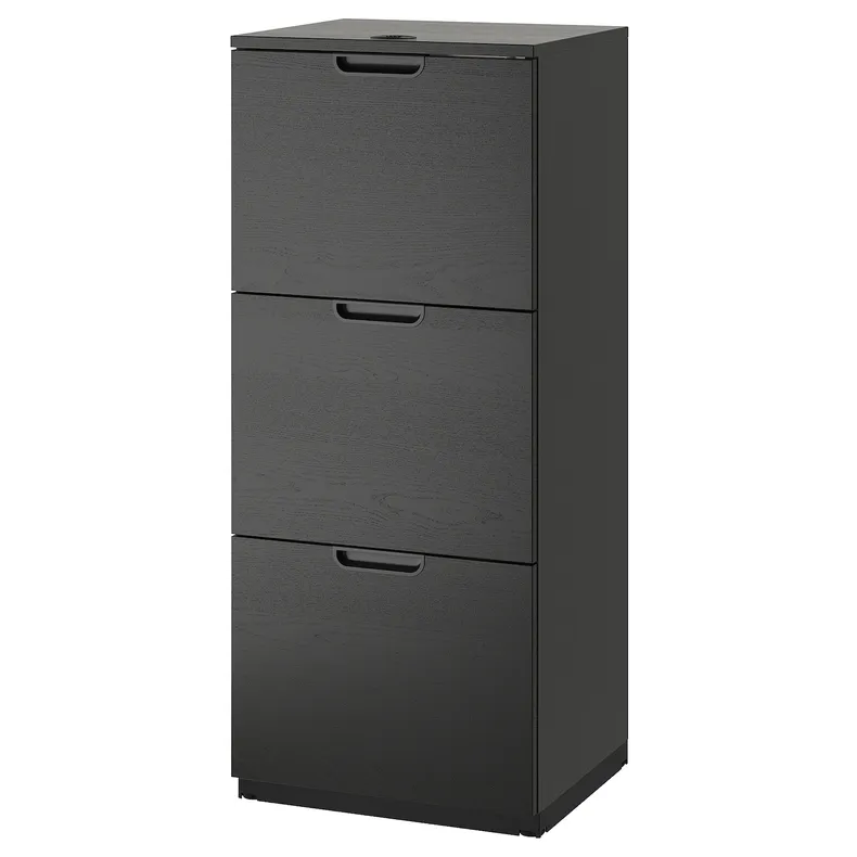 IKEA GALANT ГАЛАНТ, шкаф для папок, Шпон ясеня, окрашенный в черный цвет, 51x120 см 303.651.83 фото №1