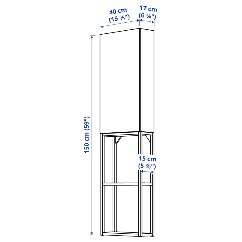 IKEA ENHET ЕНХЕТ, шафа, білий / імітація. дуб, 40x17x150 см 495.481.35 фото №4