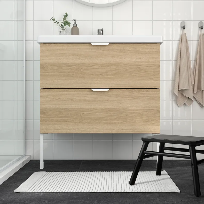IKEA ALSTERN АЛЬСТЕРН, килимок для ванної кімнати, білий, 50x80 см 004.473.50 фото №3