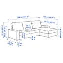 IKEA VIMLE ВІМЛЕ, 3-місний диван із кушеткою, з широкими підлокітниками з узголів'ям / ХАЛЛАРП бежевий 594.014.11 фото thumb №7