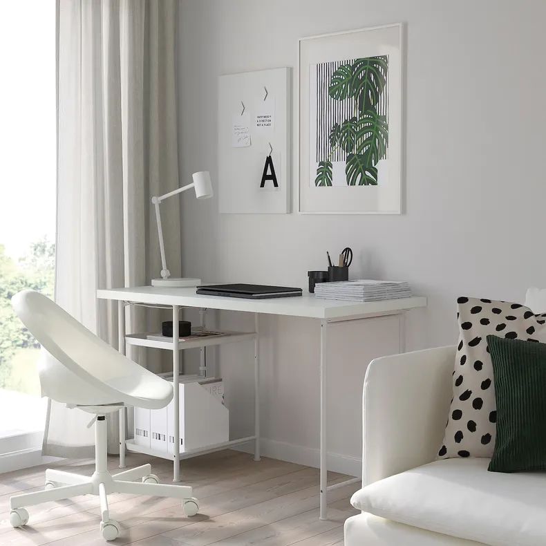 IKEA LAGKAPTEN ЛАГКАПТЕН / SPÄND СПЭНД, письменный стол, белый, 120x60 см 095.636.08 фото №5
