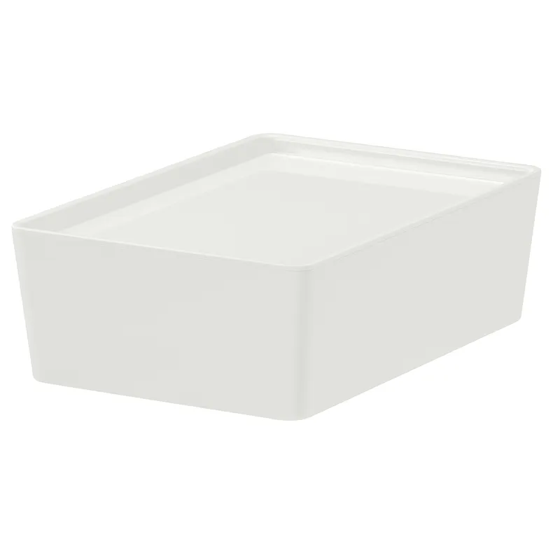 IKEA KUGGIS КУГГІС, коробка з кришкою, білий, 18x26x8 см 202.802.07 фото №1