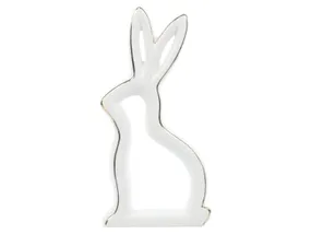 BRW Декоративна фігурка BRW Кролик, біло-золотий, кераміка 092482 фото