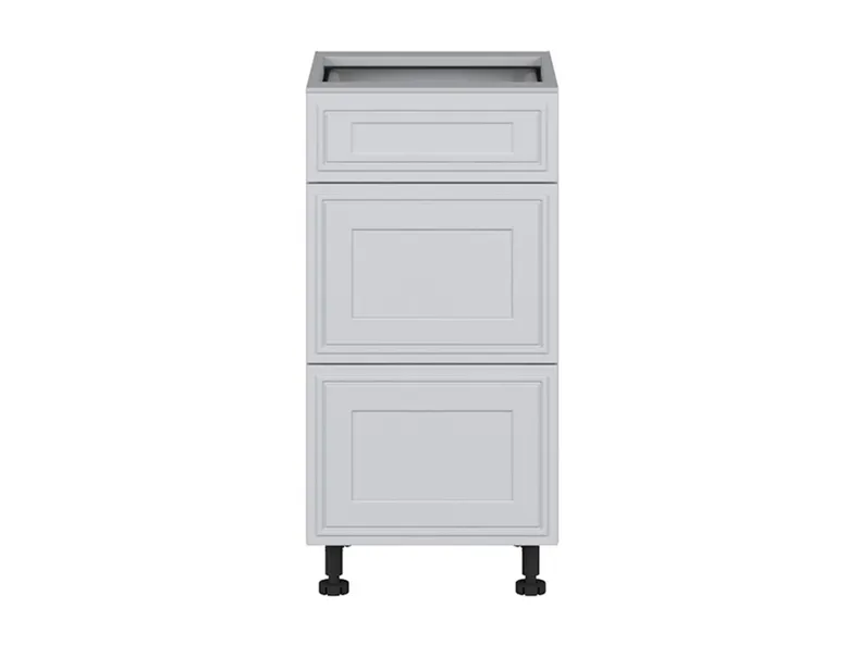BRW Кухонный цокольный шкаф Verdi 40 см с ящиками с плавным закрыванием светло-серый матовый, греноловый серый/светло-серый матовый FL_D3S_40/82_2STB/STB-SZG/JSZM фото №1