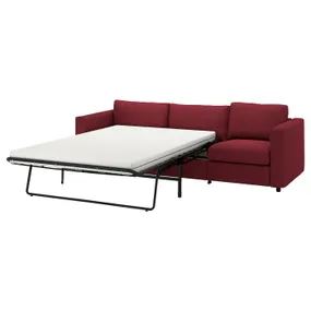 IKEA VIMLE ВІМЛЕ, 3-місний диван-ліжко, Лейде червоний/коричневий 395.375.52 фото