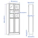 IKEA BILLY БИЛЛИ / OXBERG ОКСБЕРГ, стеллаж / панельные / стеклянные двери, коричневый орех, 80x30x202 см 694.833.26 фото thumb №6