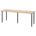 IKEA LAGKAPTEN ЛАГКАПТЕН / OLOV ОЛОВ, письмовий стіл, під білений дуб / чорний, 200x60 см 794.176.37 фото thumb №1