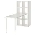 IKEA KALLAX КАЛЛАКС / LAGKAPTEN ЛАГКАПТЕН, стол, комбинация, белый, 77x159x147 см 294.816.59 фото thumb №1