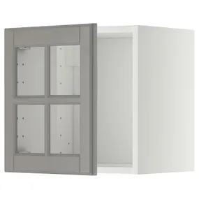 IKEA METOD МЕТОД, навесной шкаф со стеклянной дверцей, белый / бодбинский серый, 40x40 см 593.950.28 фото