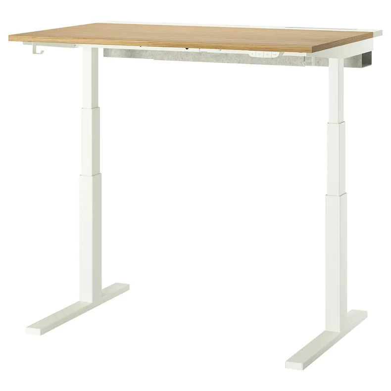 IKEA MITTZON МІТТЗОН, стіл регульований, електричний okl дуб / білий, 120x80 см 695.277.97 фото №1