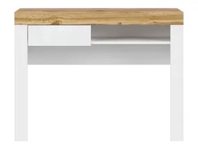 BRW Туалетный столик Holten 106 см с ящиком и полкой белый глянцевый, белый/дуб вотан/глянец белый BIU1S-BI/DWO/BIP фото