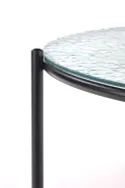 Журнальный столик стеклянный круглый HALMAR ROSALIA, 70x70 см, прозрачный/черный фото thumb №4