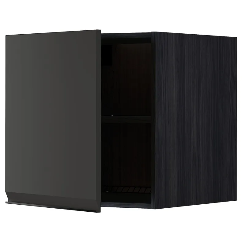 IKEA METOD МЕТОД, верхня шафа для холодильн / мороз кам, чорний / матовий антрацит Упльова, 60x60 см 294.952.70 фото №1