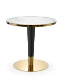 Обідній стіл HALMAR MORATA 79x79 см, білий мармур / чорний / золото фото thumb №1