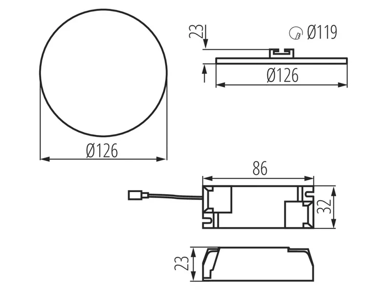 BRW Arel LED, плафон для ванной комнаты 083858 фото №2