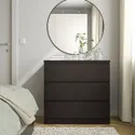 IKEA MALM МАЛЬМ, комод с 3 ящиками, черный и коричневый, 80x78 см 204.035.57 фото thumb №2