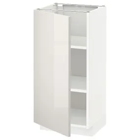 IKEA METOD МЕТОД, підлогова шафа з полицями, білий / Ringhult світло-сірий, 40x37 см 794.552.43 фото
