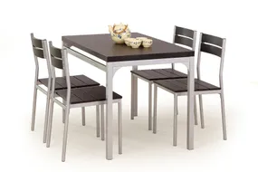 Столовый комплект HALMAR MALCOLM стол + 4 стула 110x70 см, венге фото