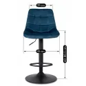 Барный стул бархатный MEBEL ELITE ARCOS 2 Velvet, темно-синий фото thumb №11
