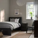 IKEA MALM МАЛЬМ, каркас кровати, черный / коричневый / Lindbåden, 90x200 см 594.949.76 фото thumb №2