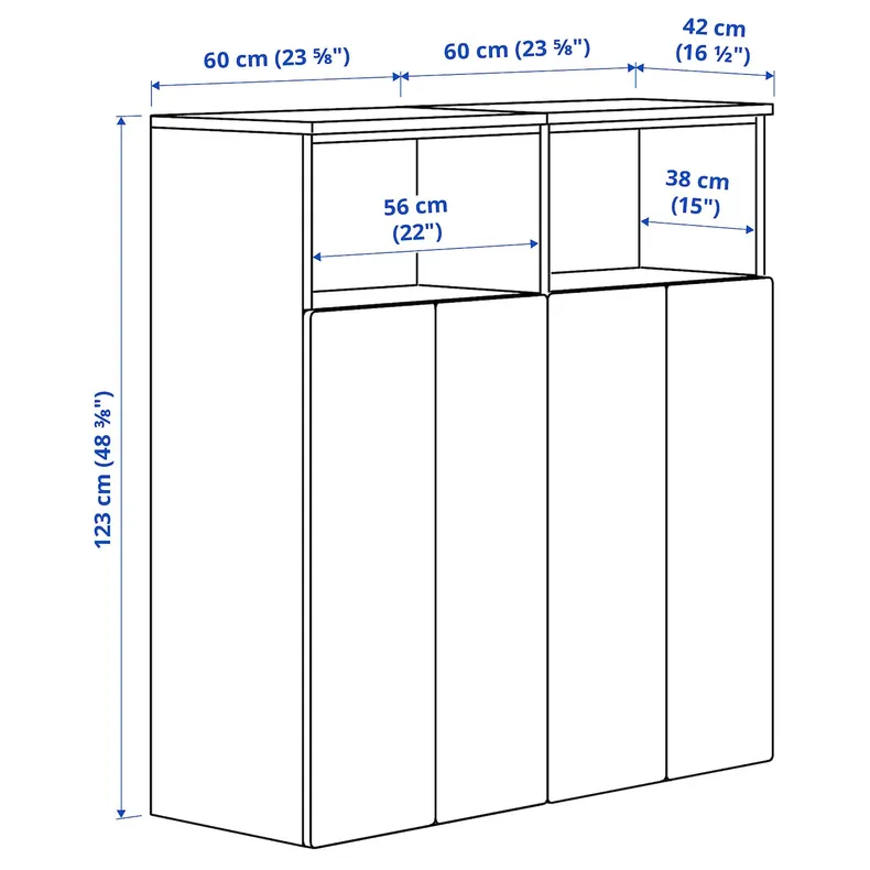 IKEA SMÅSTAD СМОСТАД / PLATSA ПЛАТСА, шафа, білий / з каркасом 6 полиць, 120x42x123 см 995.496.65 фото №5