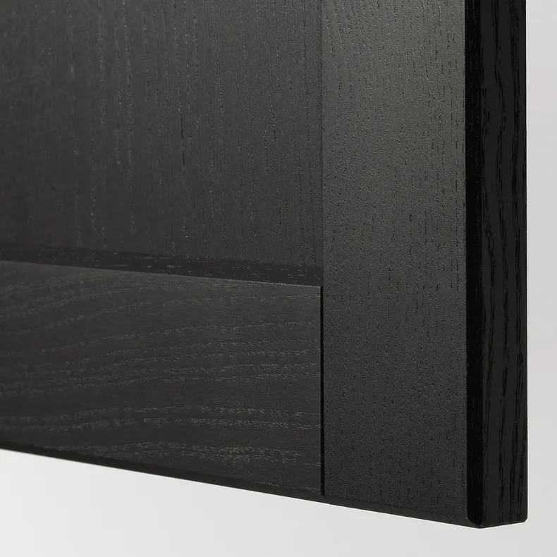 IKEA METOD МЕТОД, шафа навісна із полицями, чорний / Лерхіттан, пофарбований у чорний колір, 30x80 см 594.675.86 фото №2