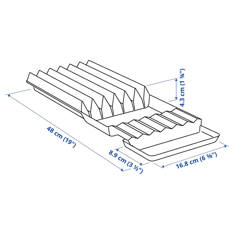 IKEA UPPDATERA УППДАТЕРА, лоток для ножей, антрацит, 20x50 см 804.332.07 фото №4